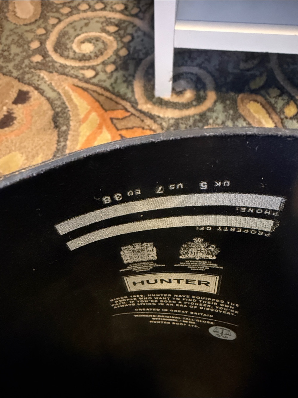 Hunter Tall Gloss Black Rain Boots - Classic Logo - Picture 2 of 12